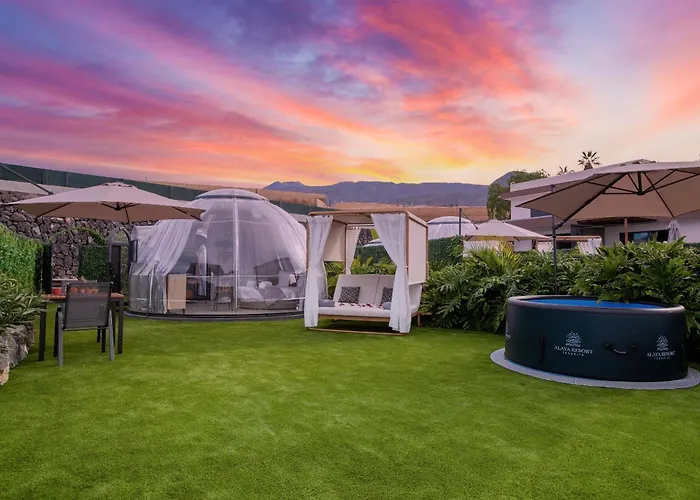 Experiencia Burbuja Con Jacuzzi Privado, Piscina Y Vistas Al Mar Luxuszelt Guía de Isora