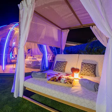 Experiencia Burbuja Con Jacuzzi Privado, Piscina Y Vistas Al Mar Luxuszelt *