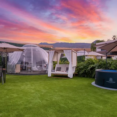 Experiencia Burbuja Con Jacuzzi Privado, Piscina Y Vistas Al Mar 豪华帐篷 吉亚德索拉